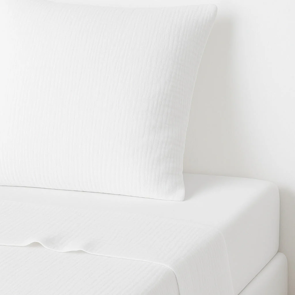 Drap Plat - Gaze De Coton - Blanc - Carla