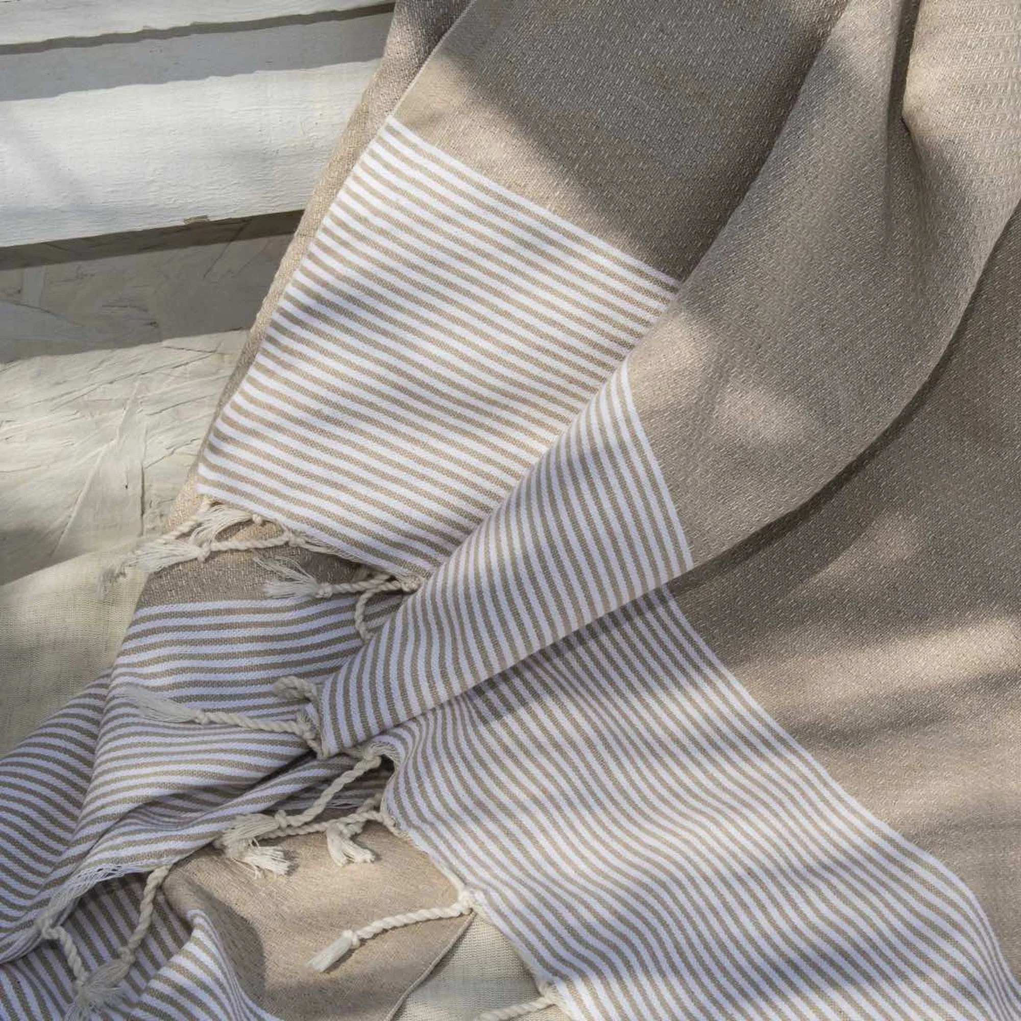 Fouta Nid D'Abeille - Coton - Beige - Ibiza - Image 4