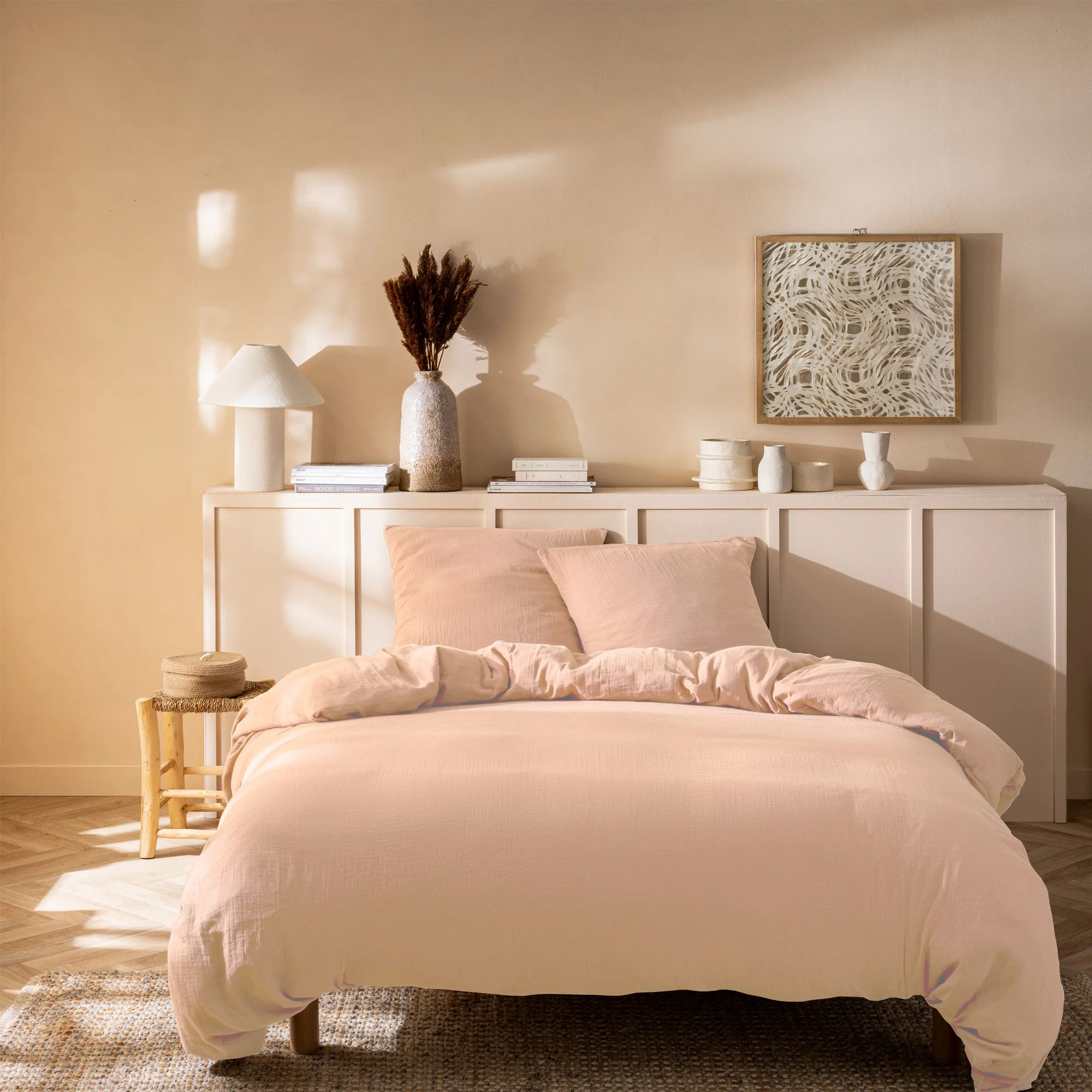 Housse De Couette Gaze De Coton Rose