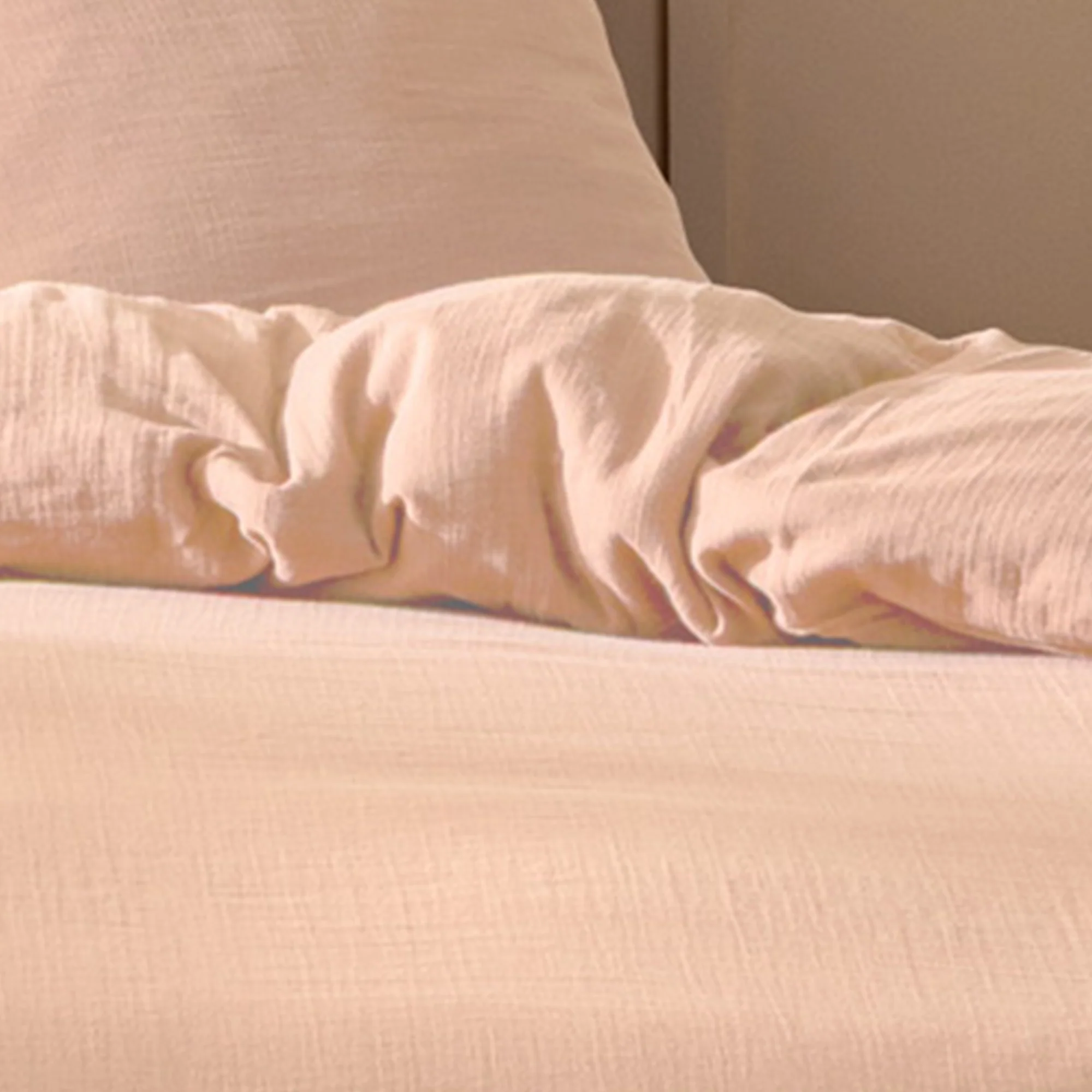 Housse De Couette Gaze De Coton Rose - Image 2