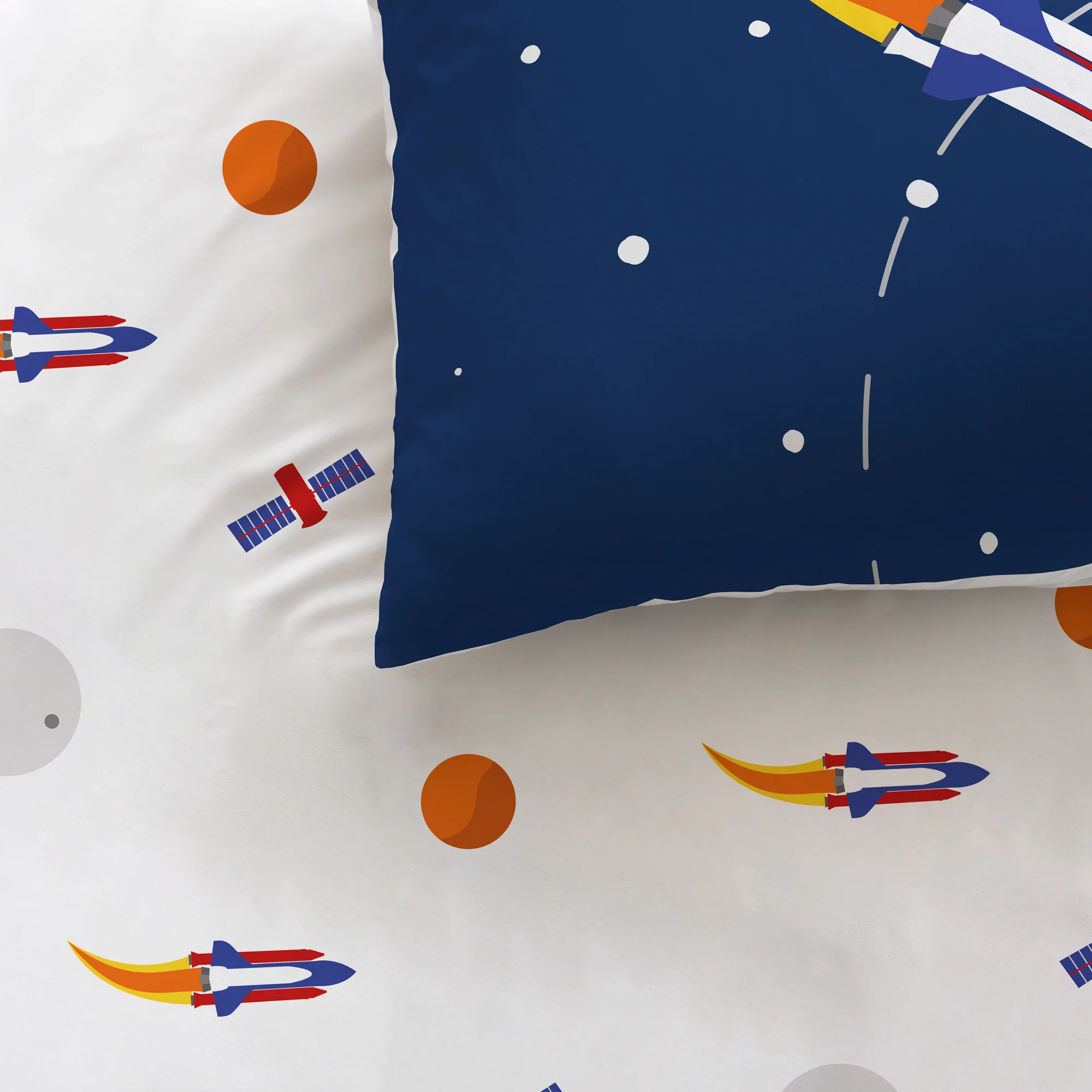 Parure De Lit - Explore Space - 100% Coton - Bleu - Image 2