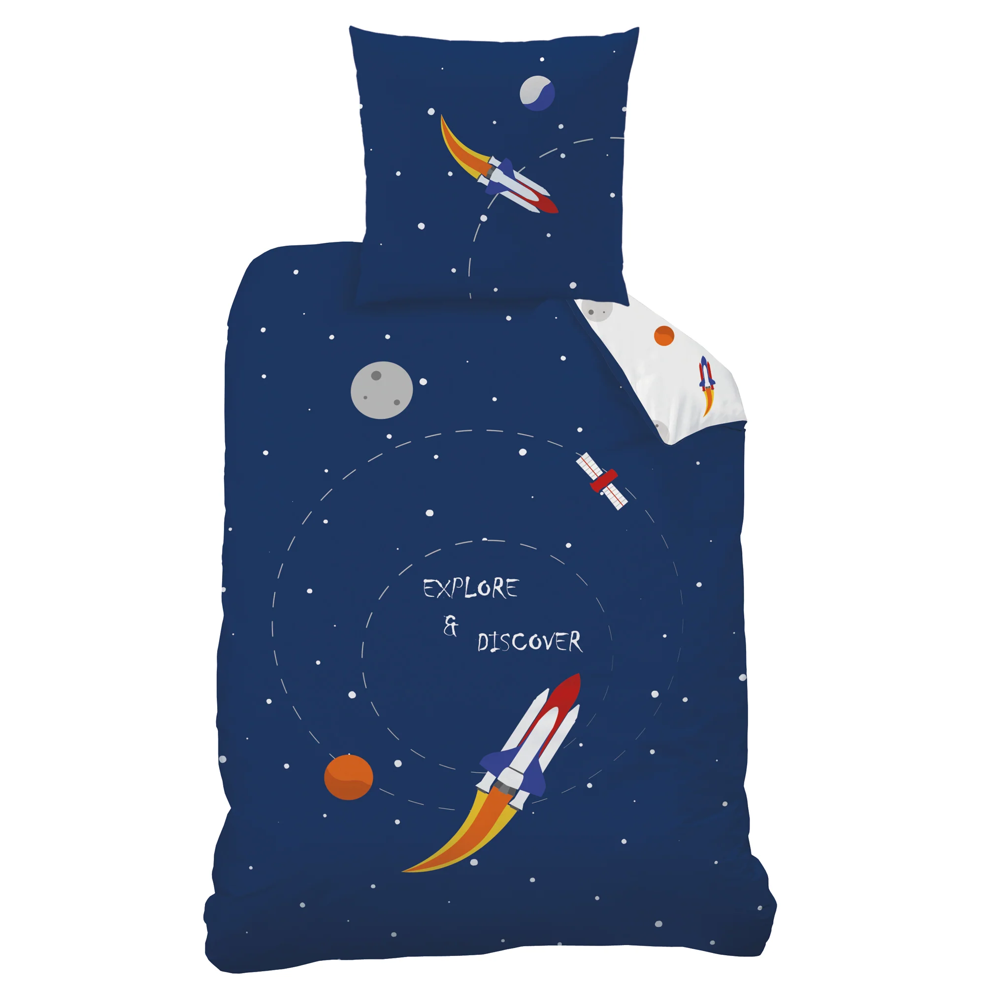 Parure De Lit - Explore Space - 100% Coton - Bleu - Image 3